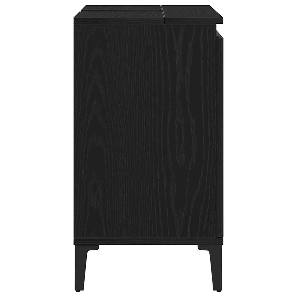 vidaXL Bathroom Sink Cabinet Black Oak 58 x 33 x 60 cm Engineered Wood