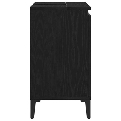 vidaXL Bathroom Sink Cabinet Black Oak 58 x 33 x 60 cm Engineered Wood