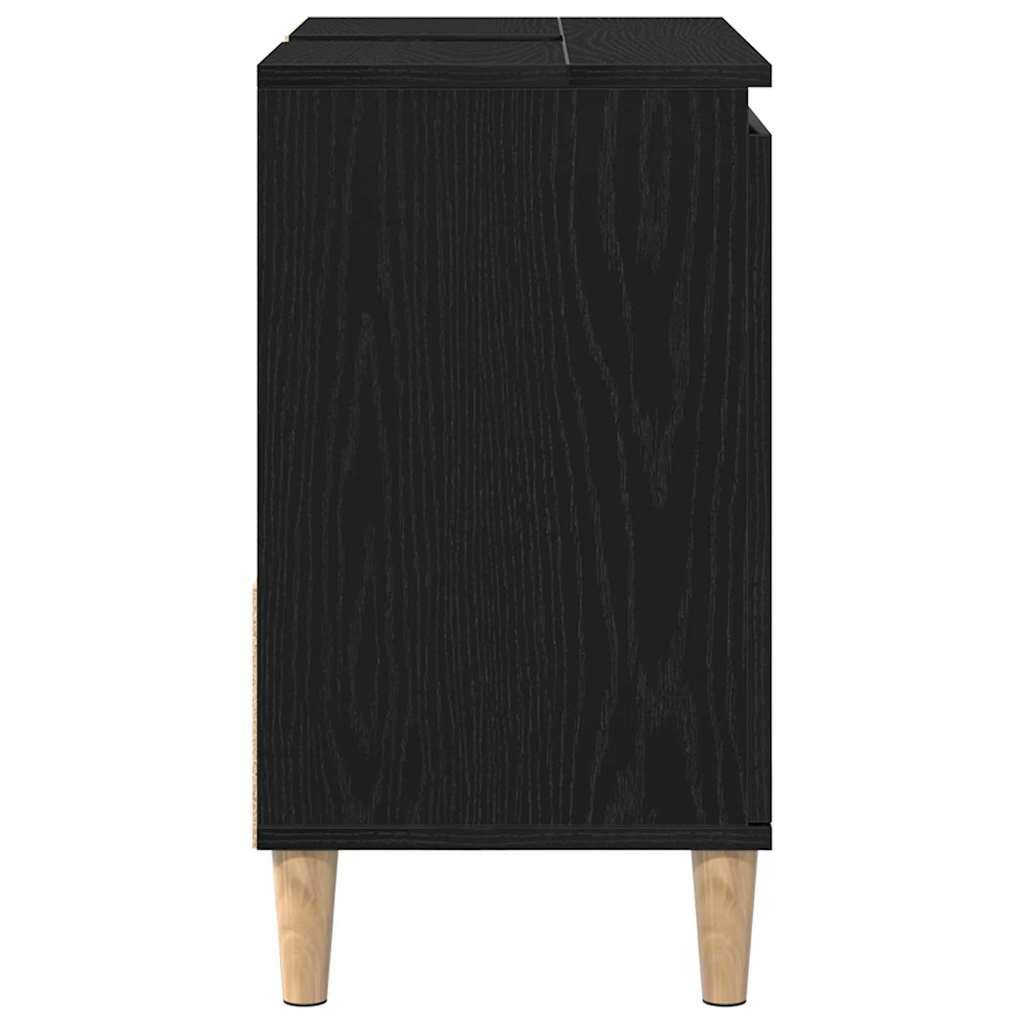 vidaXL Bathroom Cabinet Black Oak 65 x 33 x 60 cm Engineered Wood