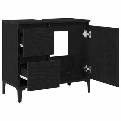 vidaXL Bathroom Cabinet Black Oak 65 x 33 x 60 cm Engineered Wood