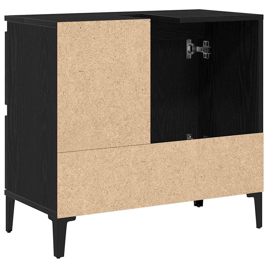 vidaXL Bathroom Cabinet Black Oak 65 x 33 x 60 cm Engineered Wood