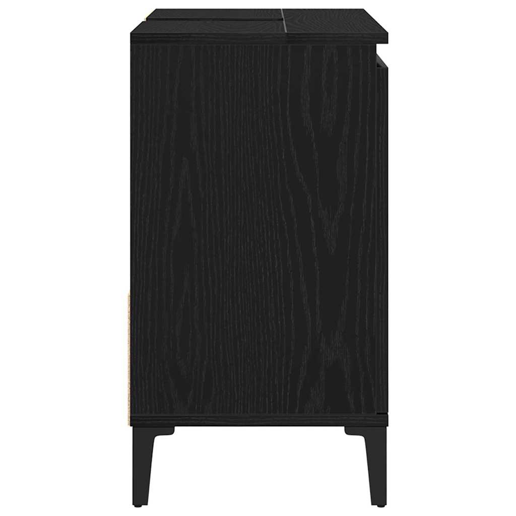 vidaXL Bathroom Cabinet Black Oak 65 x 33 x 60 cm Engineered Wood