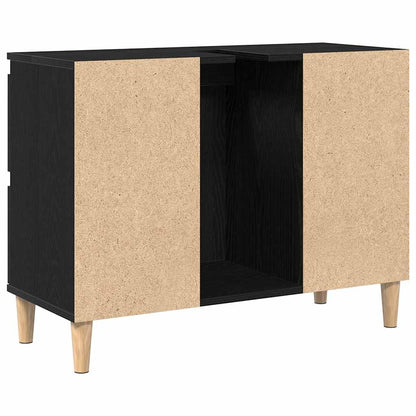 vidaXL Bathroom Sink Cabinet Black Oak 80 x 33 x 60 cm Engineered Wood
