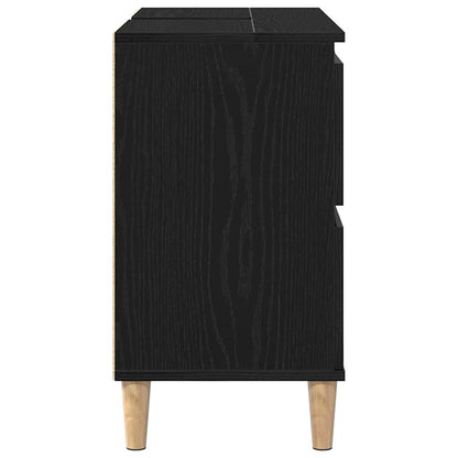 vidaXL Bathroom Sink Cabinet Black Oak 80 x 33 x 60 cm Engineered Wood