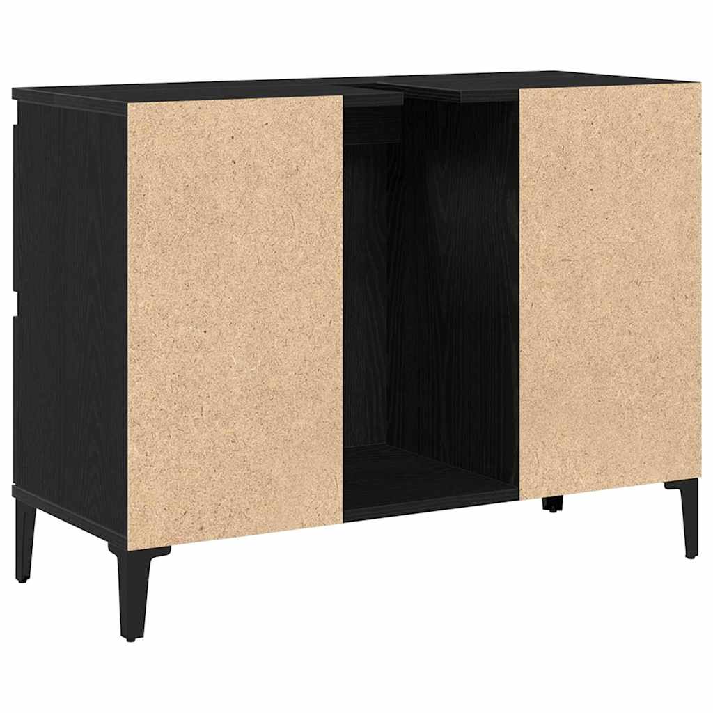 vidaXL Bathroom Sink Cabinet Black Oak 80 x 33 x 60 cm Engineered Wood