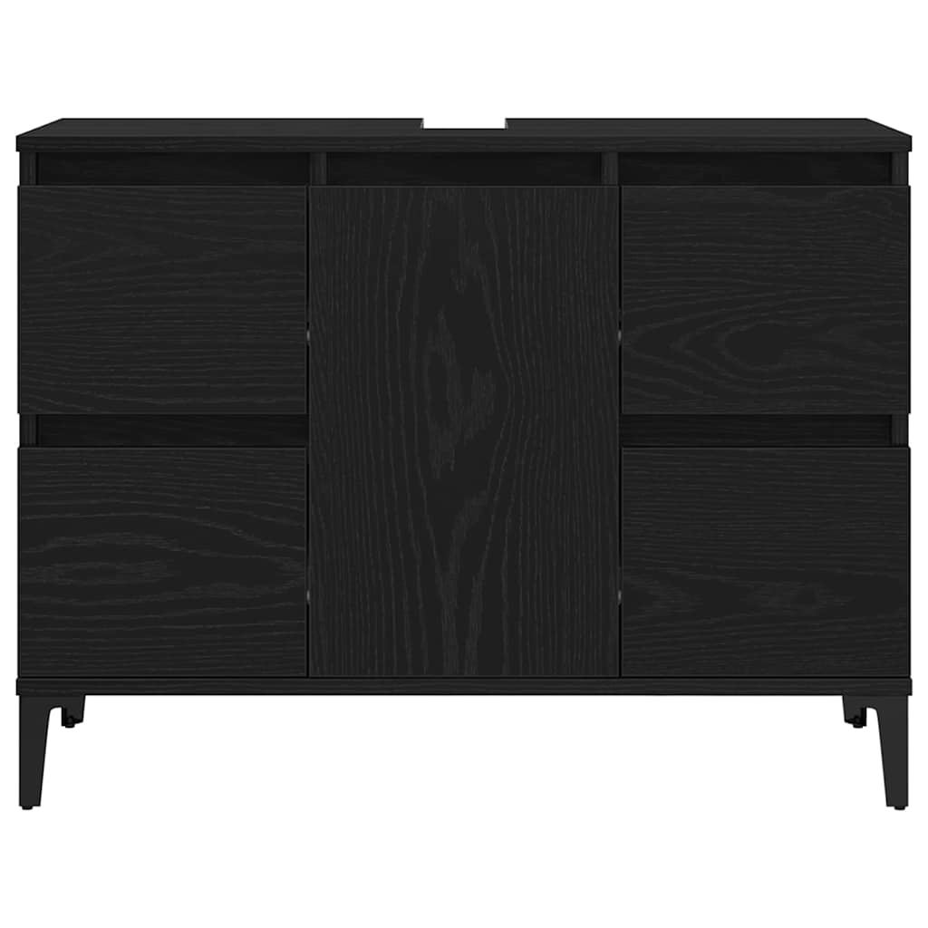 vidaXL Bathroom Sink Cabinet Black Oak 80 x 33 x 60 cm Engineered Wood