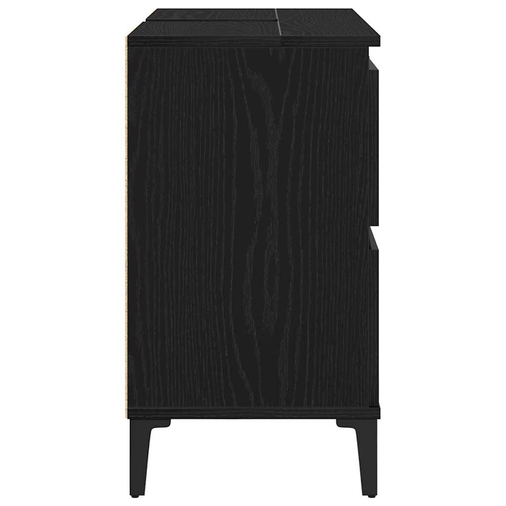 vidaXL Bathroom Sink Cabinet Black Oak 80 x 33 x 60 cm Engineered Wood