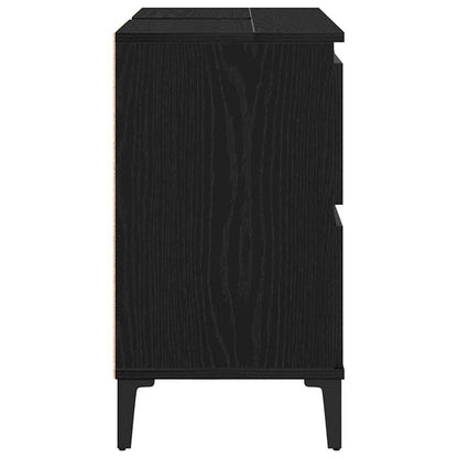 vidaXL Bathroom Sink Cabinet Black Oak 80 x 33 x 60 cm Engineered Wood