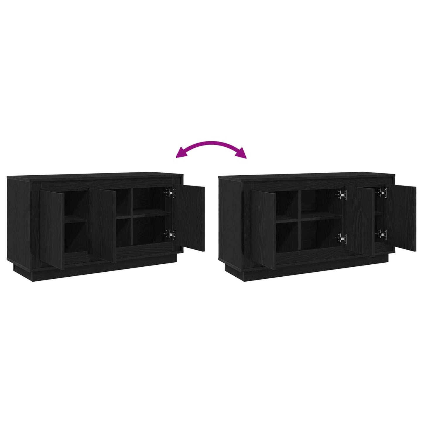 vidaXL Sideboard Black Oak 102 x 35 x 55 cm Engineered Wood