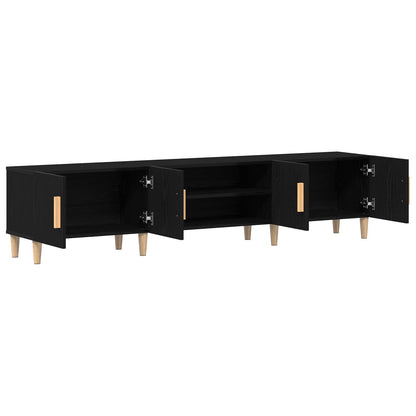 vidaXL TV Cabinet Black Oak 180 x 31.5 x 40 cm Engineered Wood