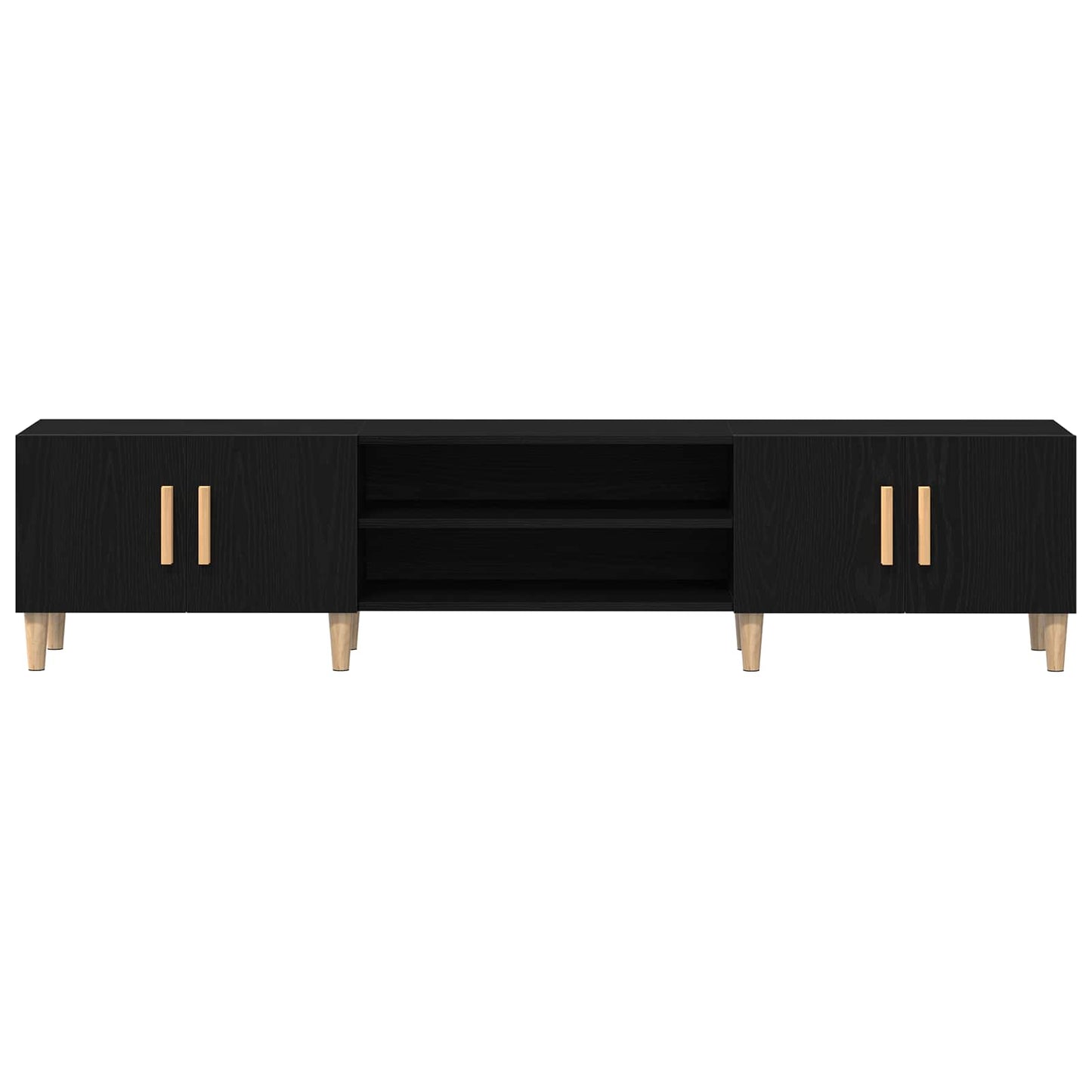 vidaXL TV Cabinet Black Oak 180 x 31.5 x 40 cm Engineered Wood