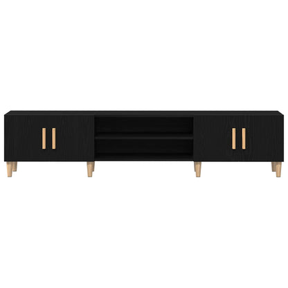 vidaXL TV Cabinet Black Oak 180 x 31.5 x 40 cm Engineered Wood
