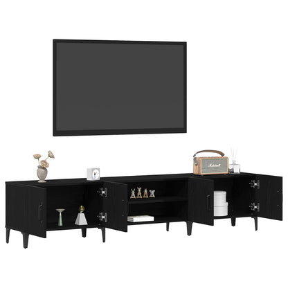 vidaXL TV Cabinet Black Oak 180 x 31.5 x 40 cm Engineered Wood