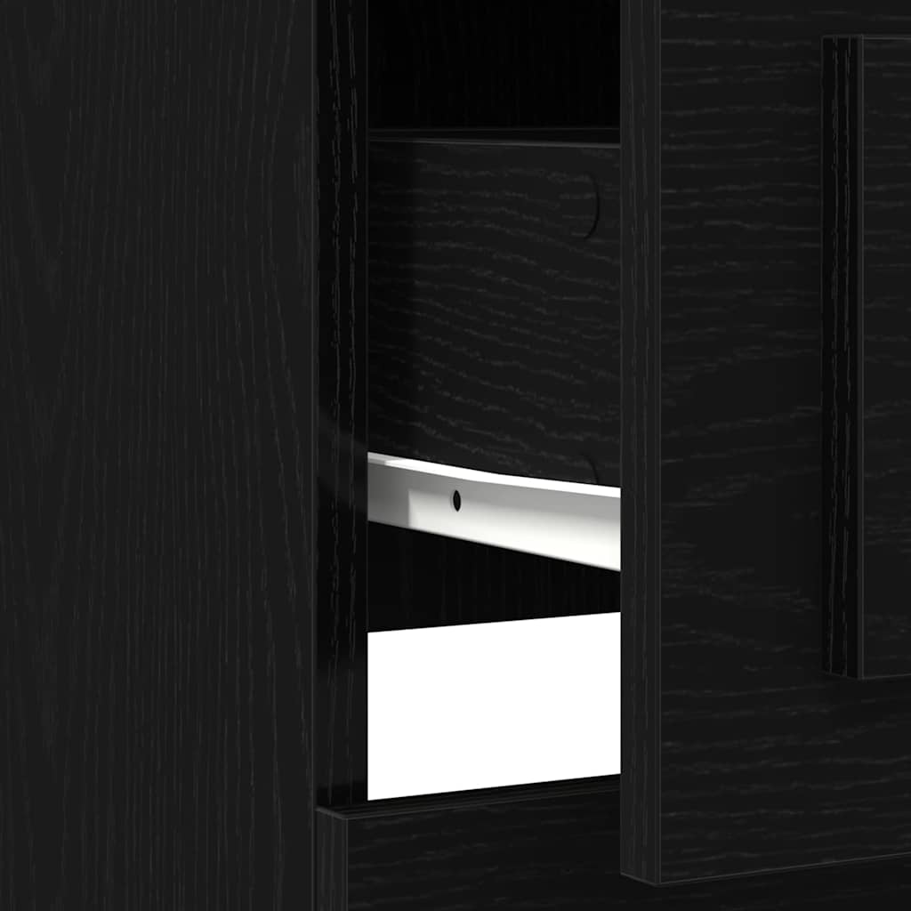 vidaXL Highboard Black Oak 36 x 35.5 x 103.5 cm Engineered Wood
