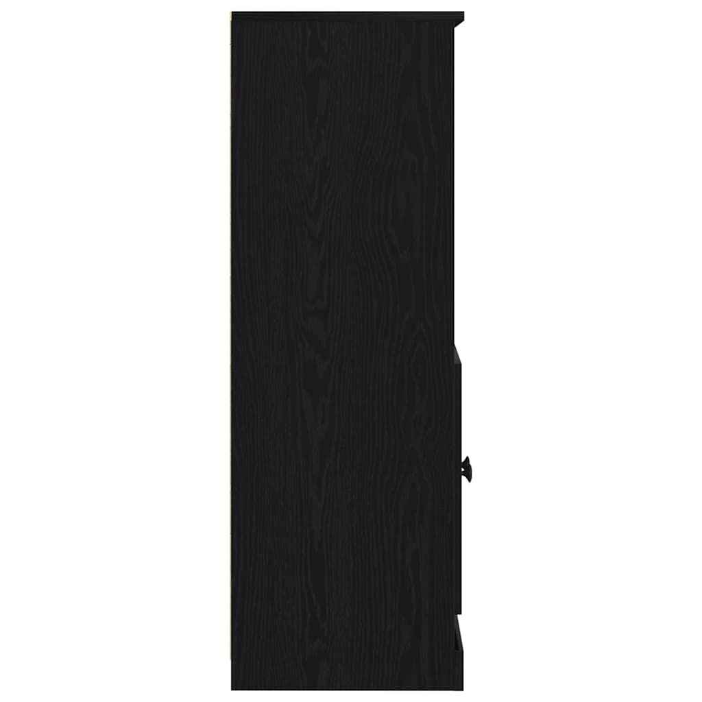 vidaXL Highboard Black Oak 60 x 35.5 x 103.5 cm Engineered wood