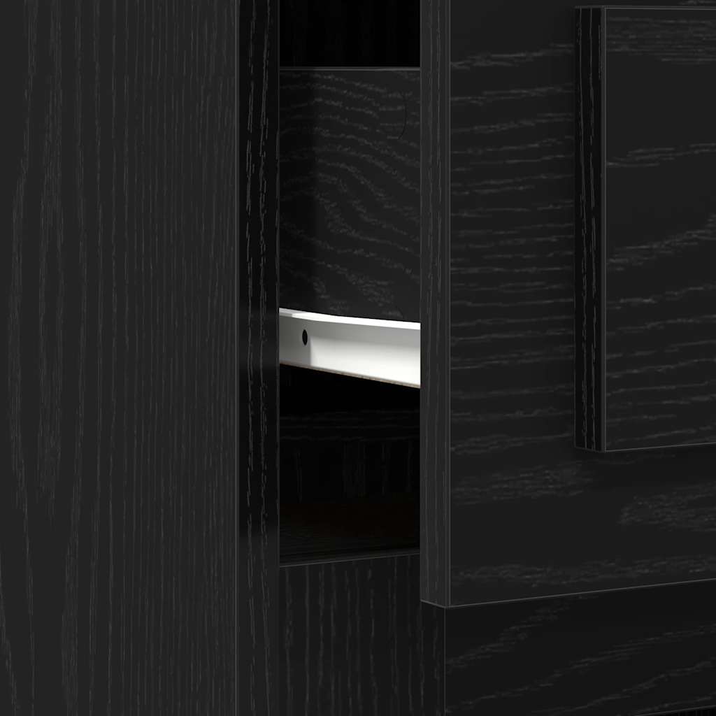 vidaXL Desk with Drawer Black Oak 50 x 115 x 75 cm Engineered Wood