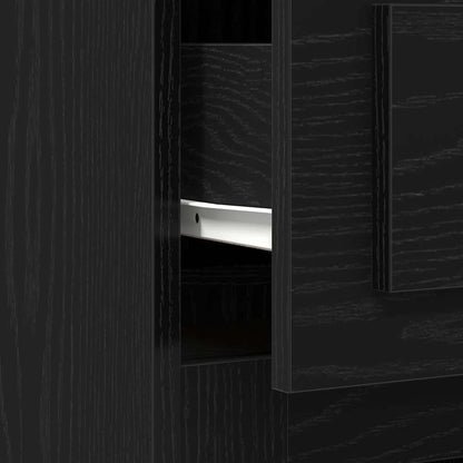 vidaXL Desk with Drawer Black Oak 50 x 115 x 75 cm Engineered Wood