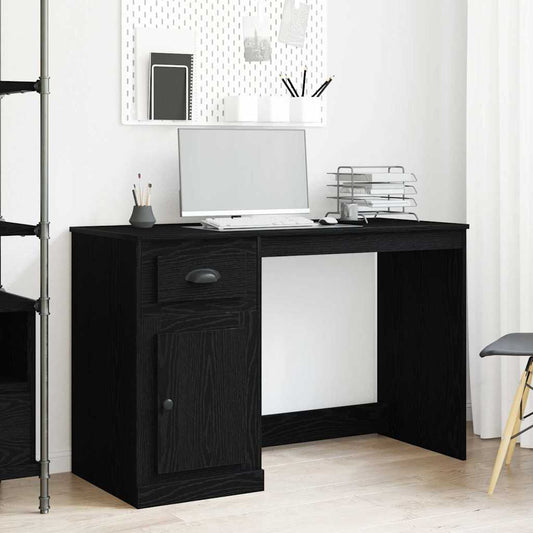 vidaXL Desk Black Oak 50 x 115 x 75 cm Engineered Wood