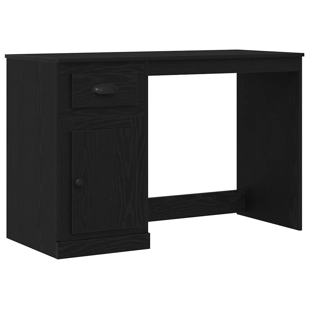 vidaXL Desk with Drawer Black Oak 50 x 115 x 75 cm Engineered Wood
