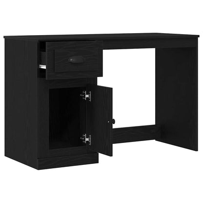 vidaXL Desk with Drawer Black Oak 50 x 115 x 75 cm Engineered Wood