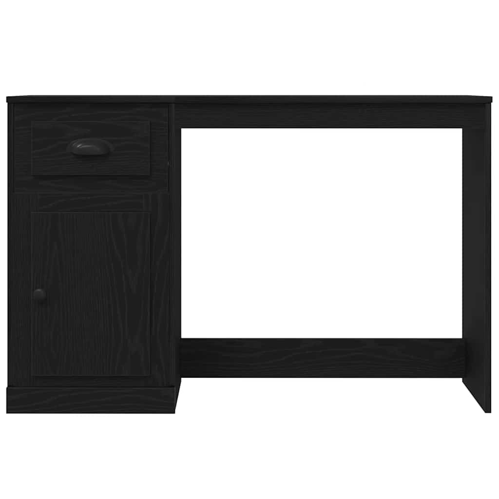 vidaXL Desk with Drawer Black Oak 50 x 115 x 75 cm Engineered Wood