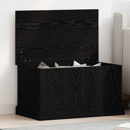 vidaXL Storage Box Black oak 70 x 40 x 38 cm Engineered Wood