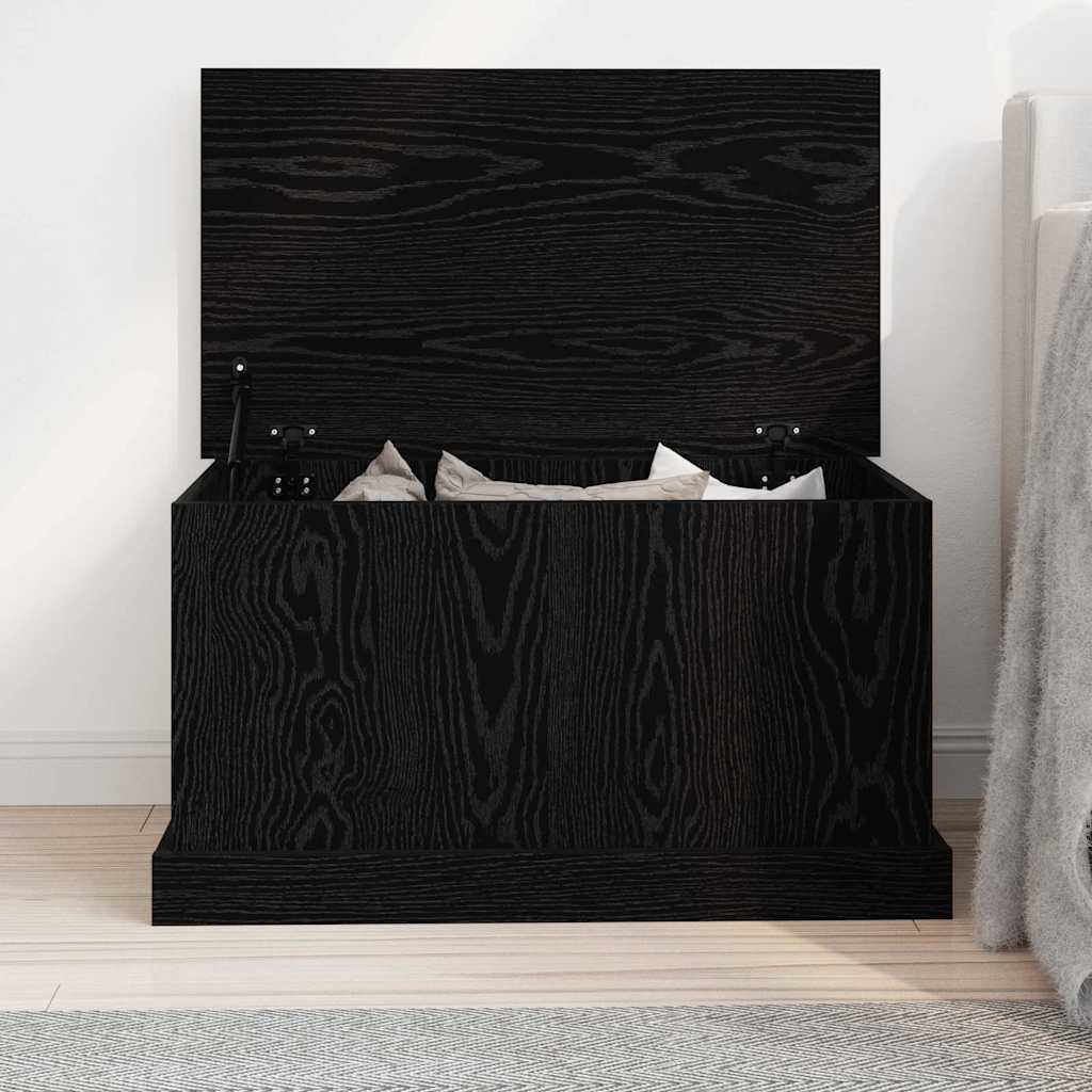 vidaXL Storage Box Black oak 70 x 40 x 38 cm Engineered Wood