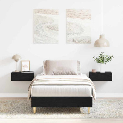 vidaXL Bed Frame Black Oak 203 x 93 x 25 cm Engineered Wood