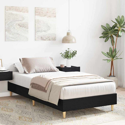 vidaXL Bed Frame Black Oak 203 x 93 x 25 cm Engineered Wood