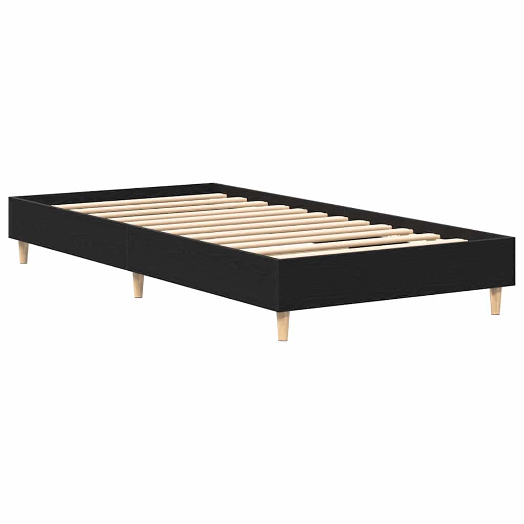 vidaXL Bed Frame Black Oak 203 x 93 x 25 cm Engineered Wood