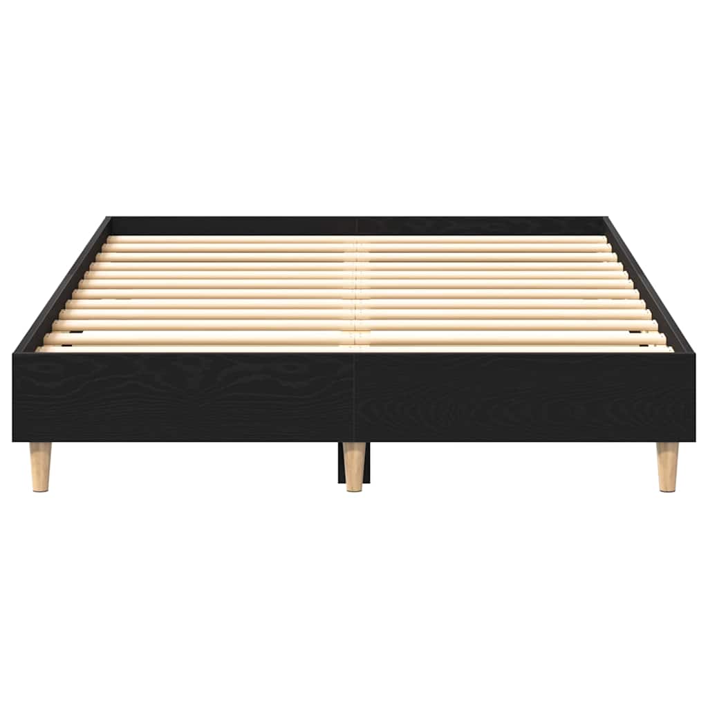 vidaXL Bed Frame Black Oak 193 x 143 x 25 cm Engineered Wood