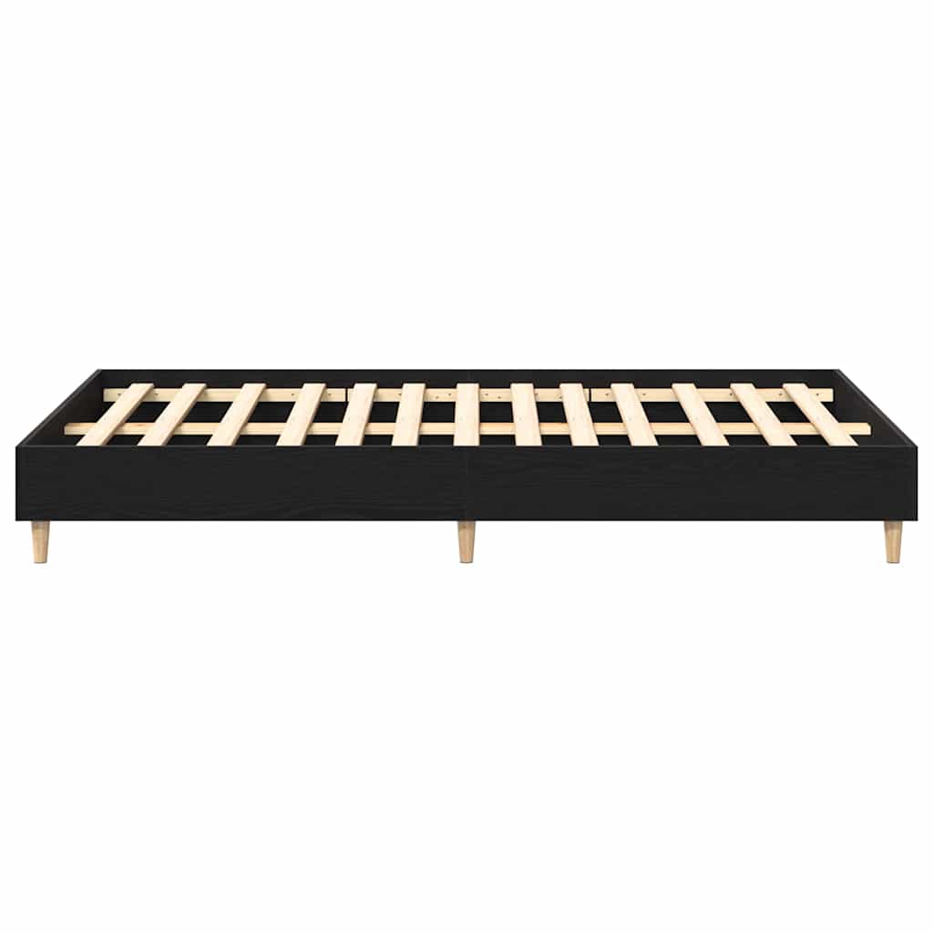 vidaXL Bed Frame Black Oak 193 x 143 x 25 cm Engineered Wood
