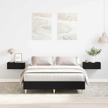 vidaXL Bed Frame Black Oak 193 x 123 x 25 cm Engineered Wood