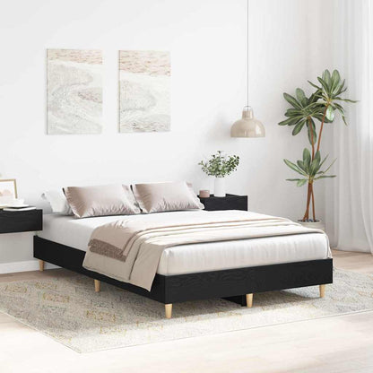 vidaXL Bed Frame Black Oak 193 x 123 x 25 cm Engineered Wood
