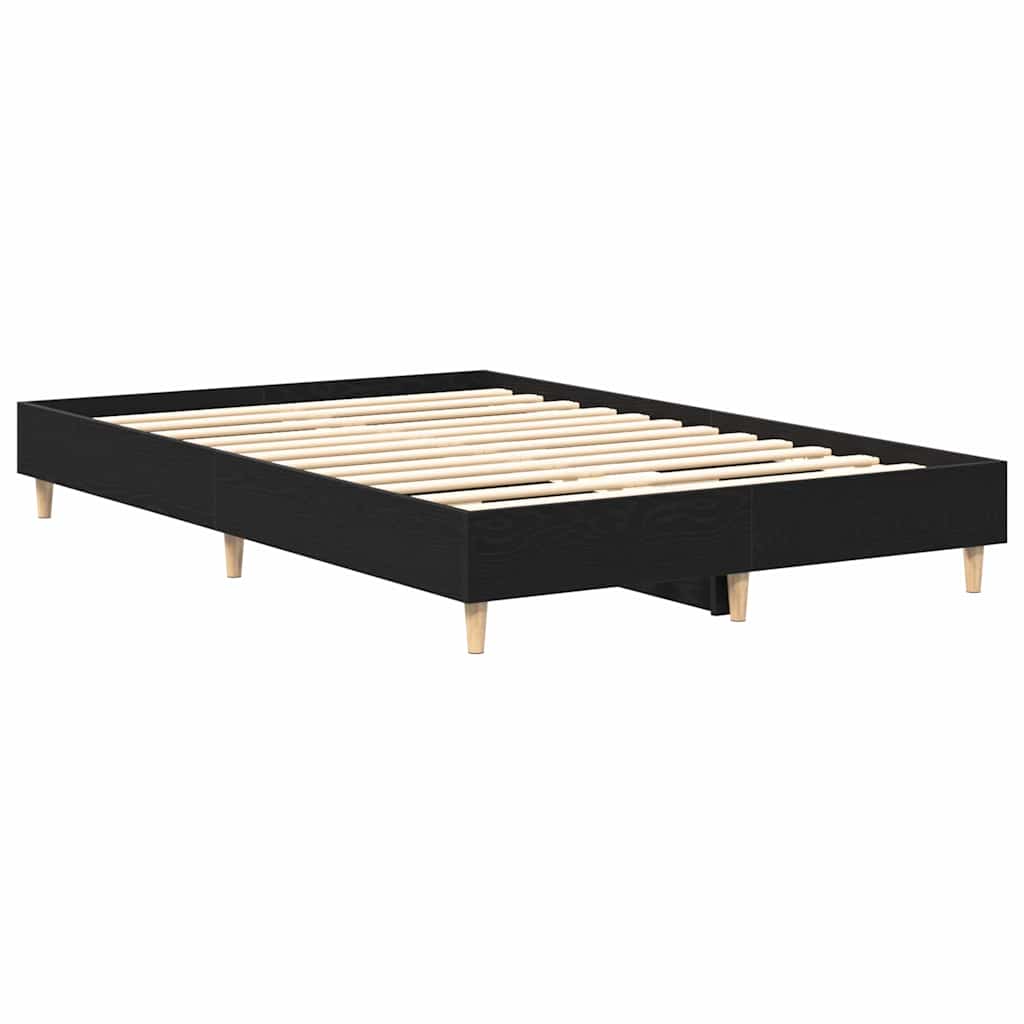 vidaXL Bed Frame Black Oak 193 x 123 x 25 cm Engineered Wood