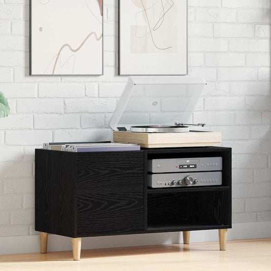 vidaXL Record Cabinet Black oak 84.5 x 38 x 48 cm Engineered Wood
