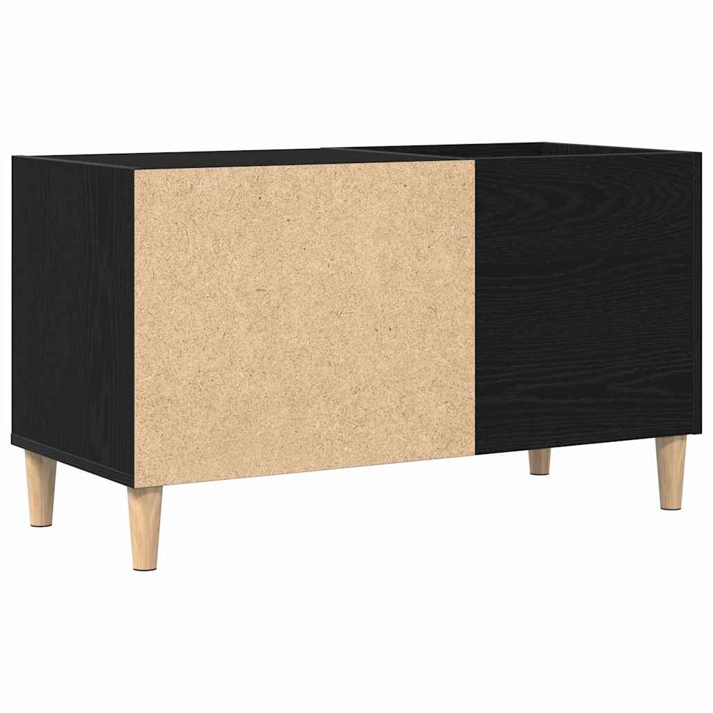 vidaXL Record Cabinet Black oak 84.5 x 38 x 48 cm Engineered Wood