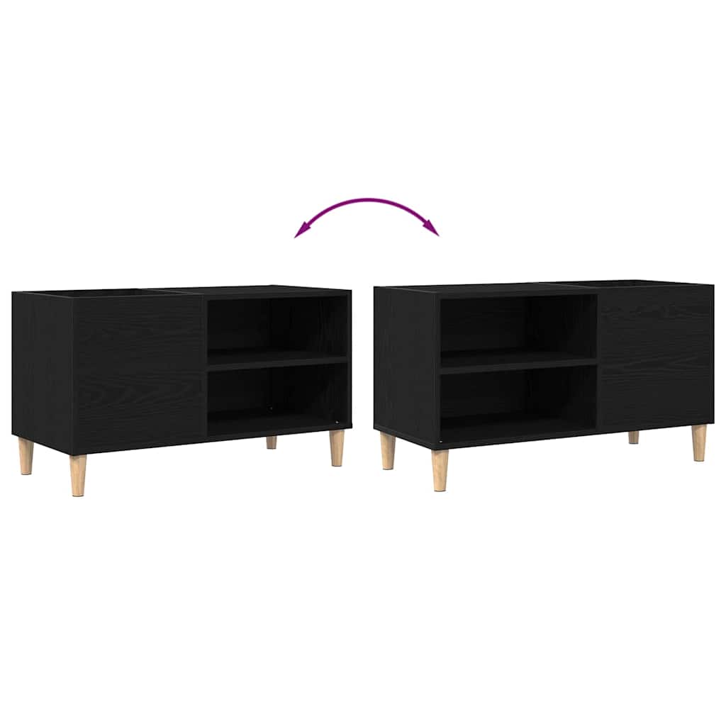vidaXL Record Cabinet Black oak 84.5 x 38 x 48 cm Engineered Wood