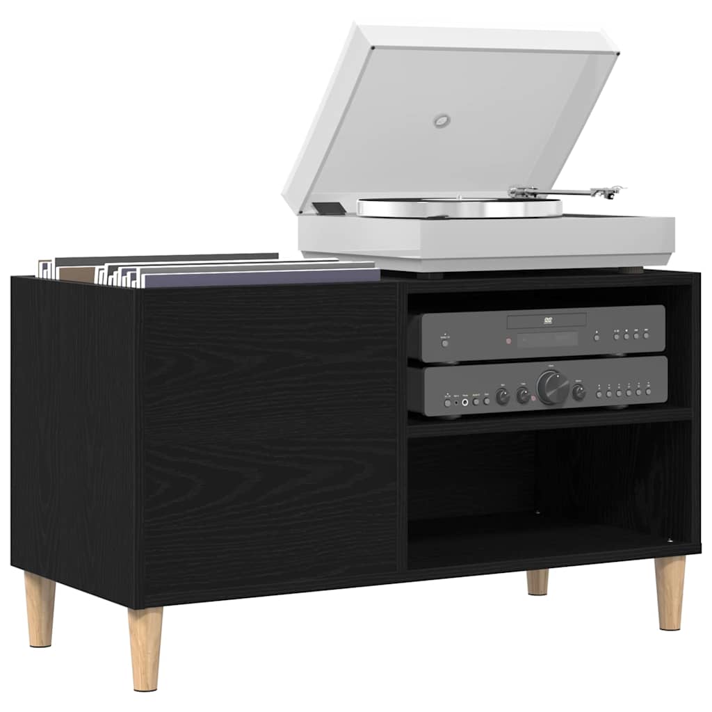 vidaXL Record Cabinet Black oak 84.5 x 38 x 48 cm Engineered Wood