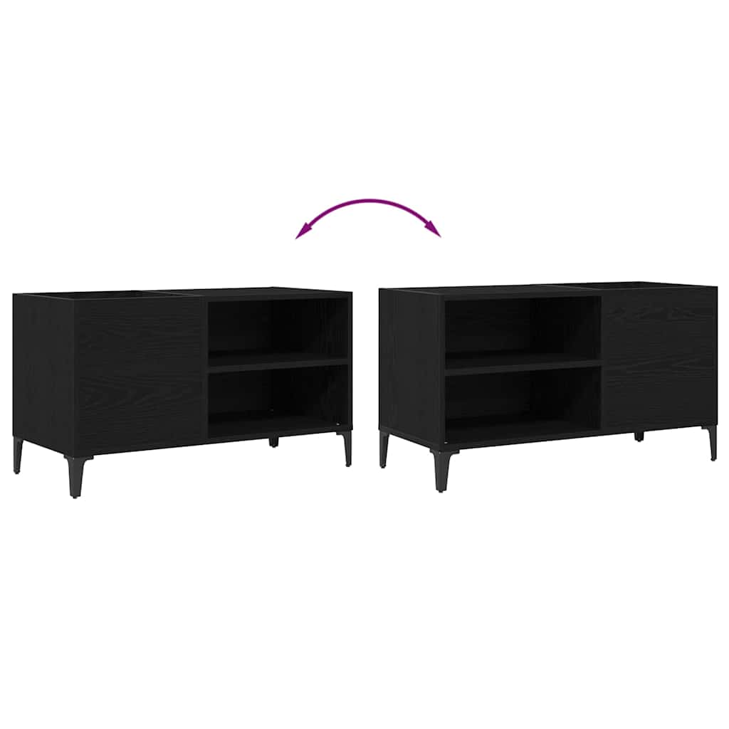 vidaXL Record Cabinet Black Oak 84.5 x 38 x 48 cm Engineered Wood