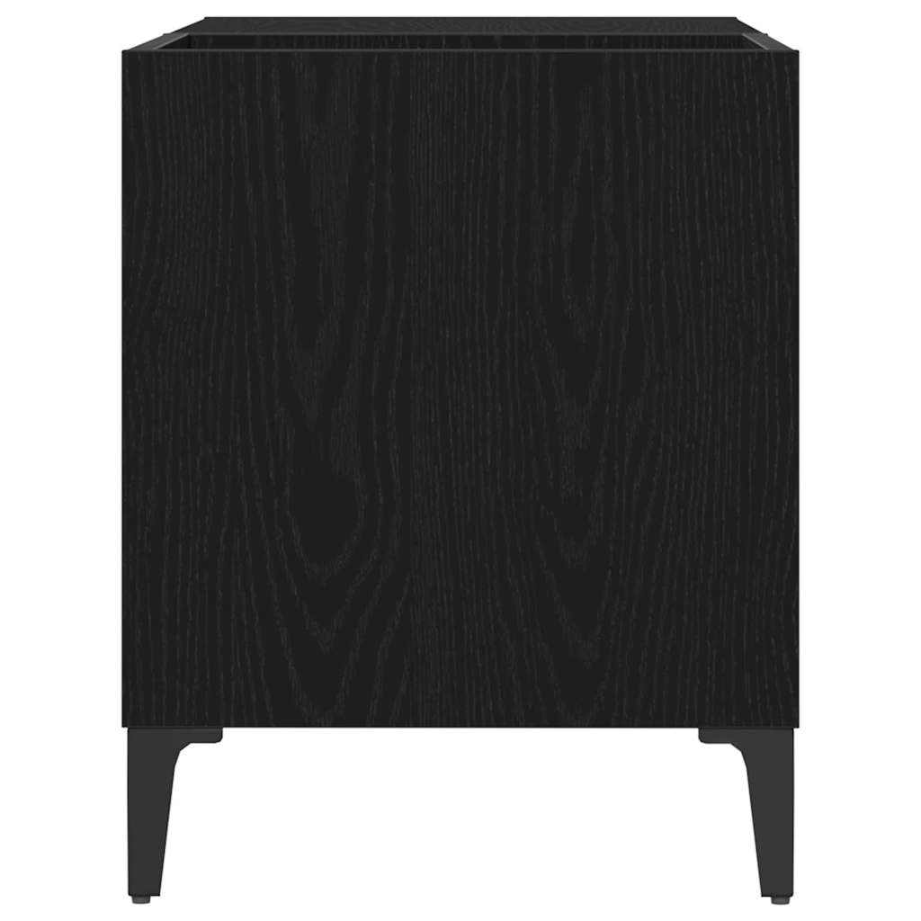 vidaXL Record Cabinet Black Oak 84.5 x 38 x 48 cm Engineered Wood