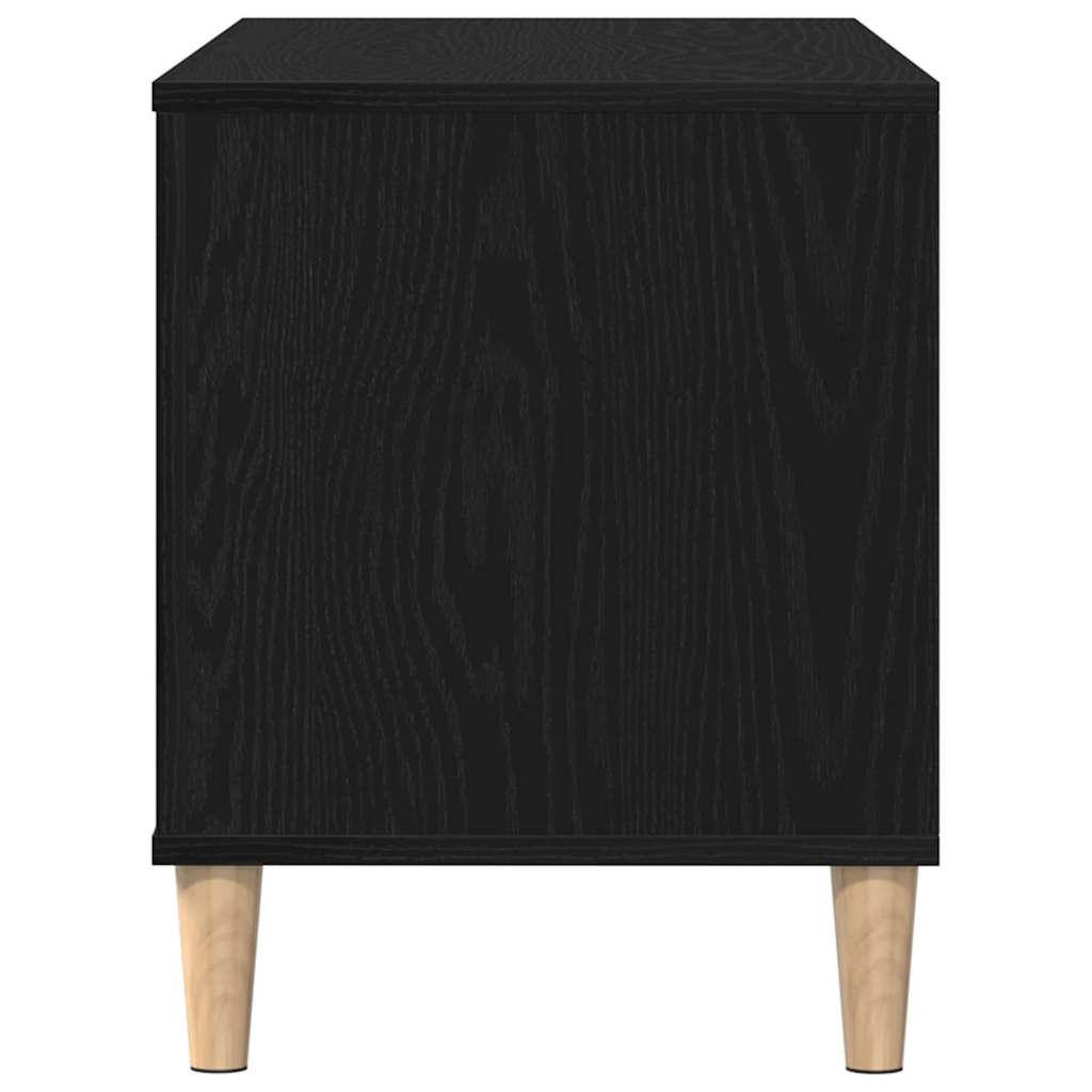 vidaXL Record Cabinet Black Oak 100 x 38 x 48 cm Engineered Wood
