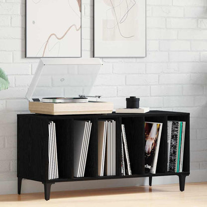vidaXL Record Cabinet Black Oak 100 x 38 x 48 cm Engineered Wood
