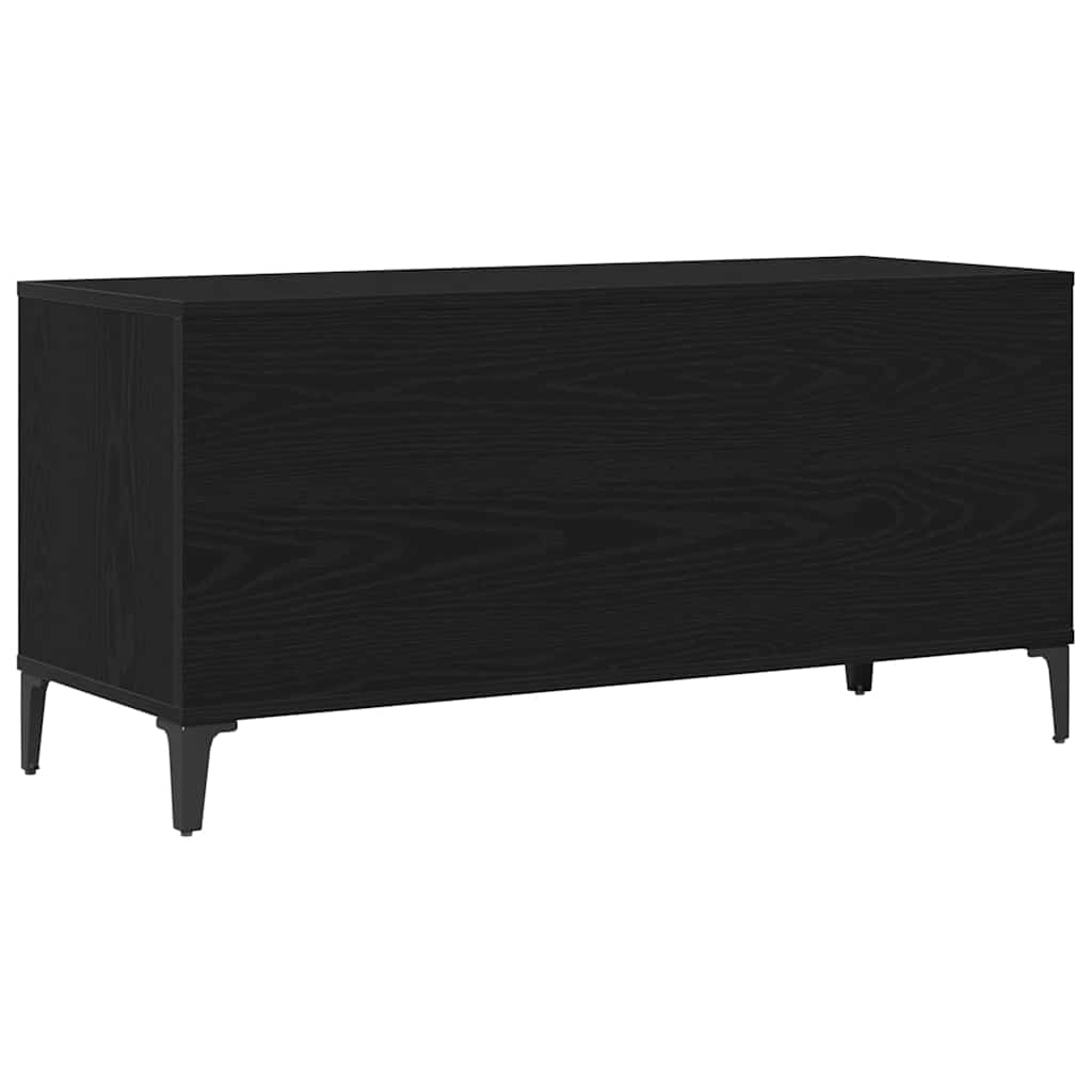 vidaXL Record Cabinet Black Oak 100 x 38 x 48 cm Engineered Wood