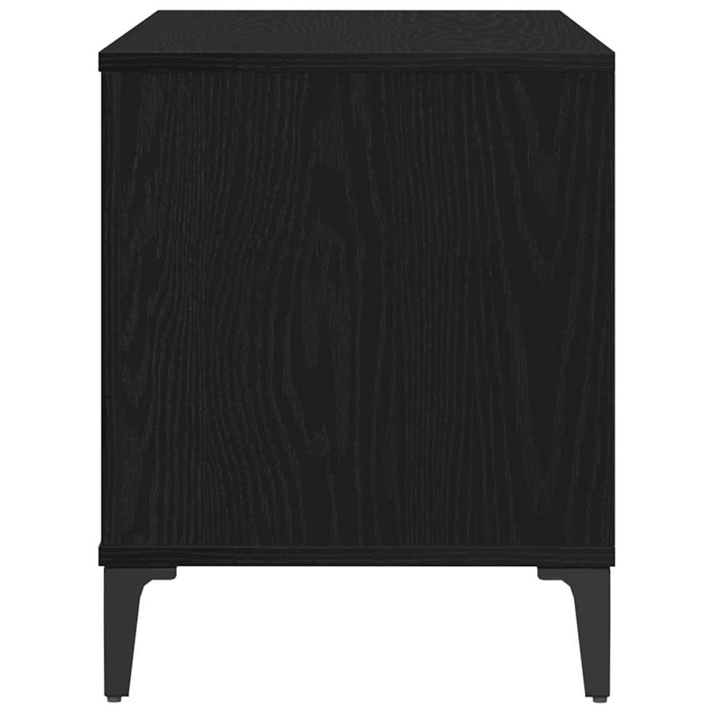 vidaXL Record Cabinet Black Oak 100 x 38 x 48 cm Engineered Wood