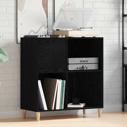 vidaXL Record Cabinet Black Oak 84.5 x 38 x 89 cm Engineered Wood