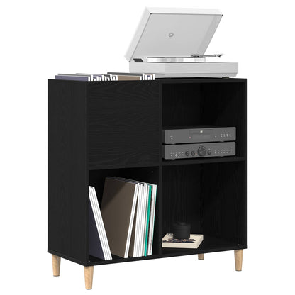 vidaXL Record Cabinet Black Oak 84.5 x 38 x 89 cm Engineered Wood