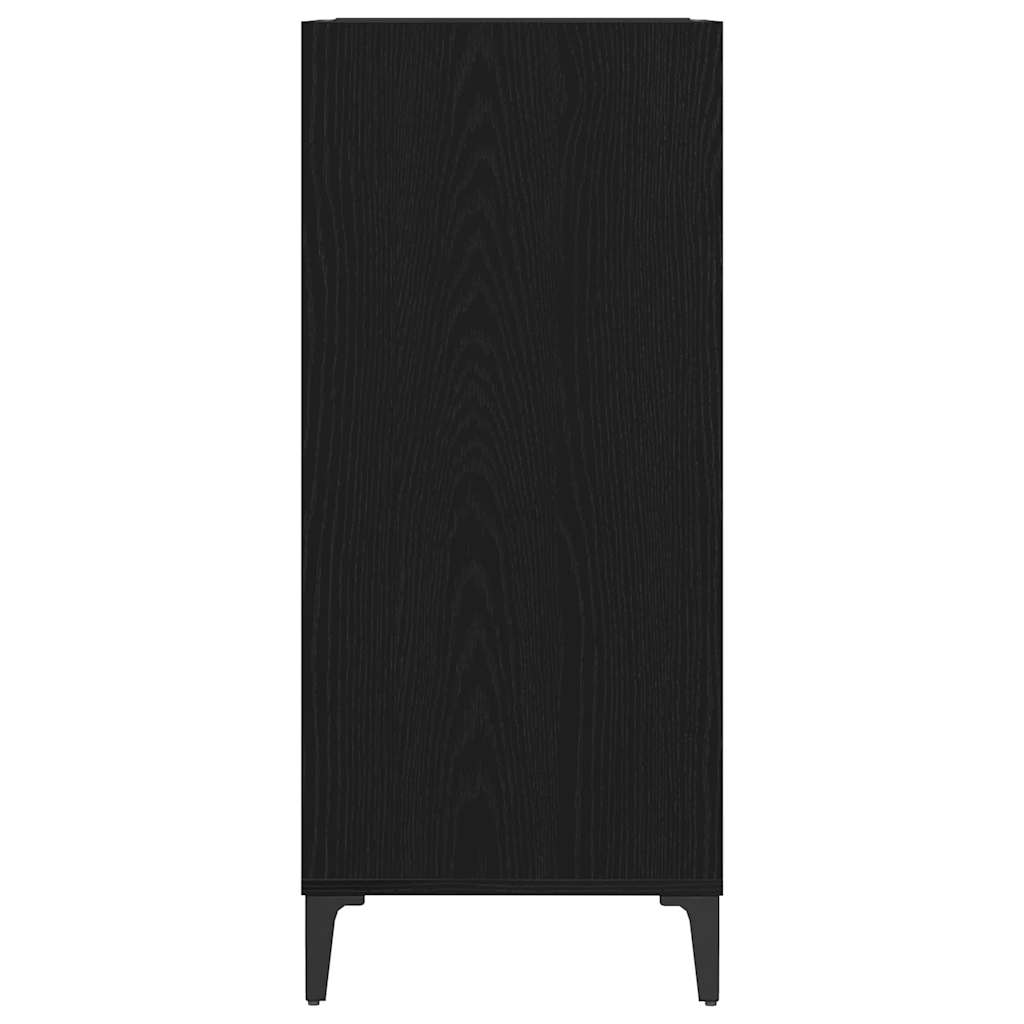 vidaXL Record Cabinet Black Oak 84.5 x 38 x 89 cm Engineered Wood