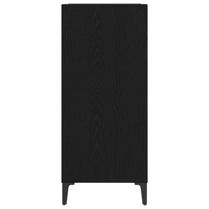 vidaXL Record Cabinet Black Oak 84.5 x 38 x 89 cm Engineered Wood