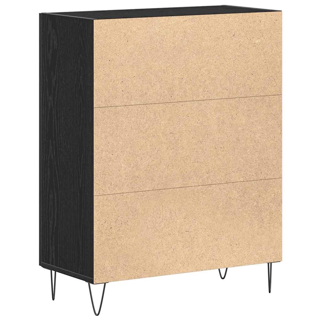 vidaXL Sideboard Black Oak 69.5 x 34 x 90 cm Engineered Wood